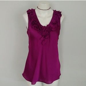 Spense sleeveless ruffle purple top
